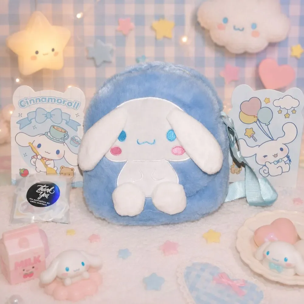 NWOT Cute Blue Plush Mini Crossbody Valentines day Birthday gift Idea Bag